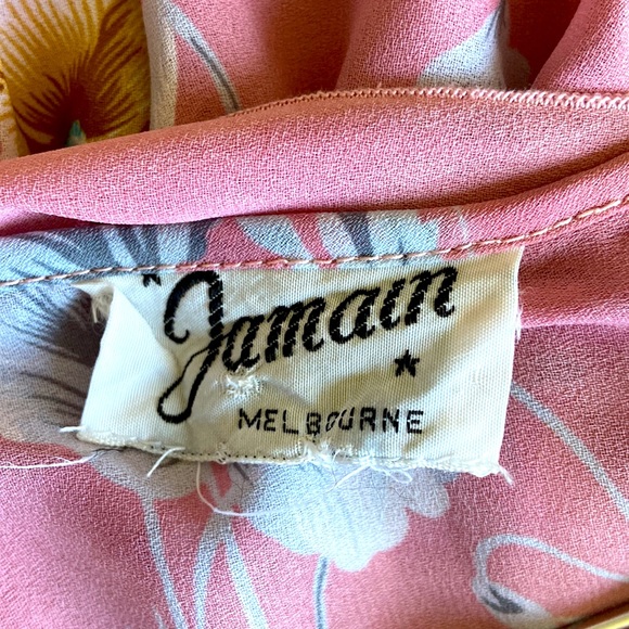 Vintage 1970s Dusty Rose Floral Print Dress Sz 10 - Picture 8 of 8